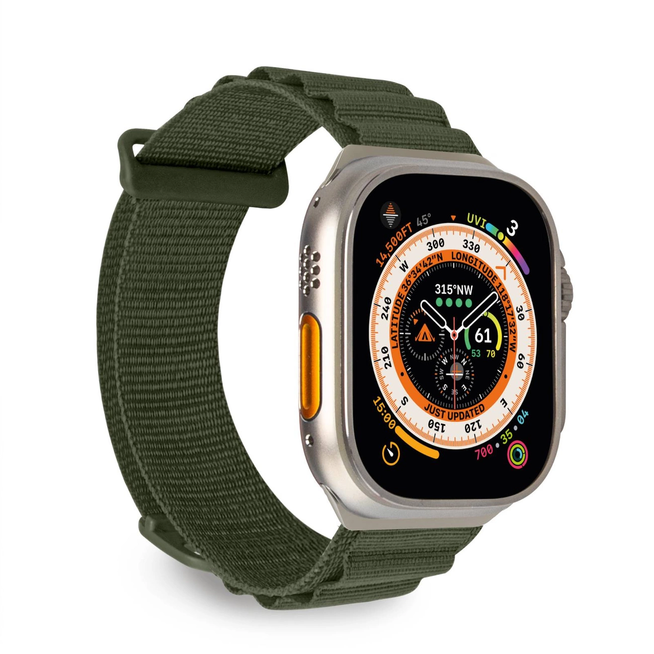 Puro ‗ExTREME' polyester watch band for Apple Watch 42-44-45-49mm, dark green