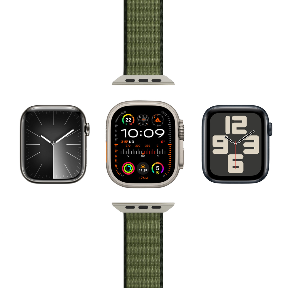 Puro Extreme Nylon Strap for Apple Watch 42 / 44 / 45 / 49 mm, Dark Green