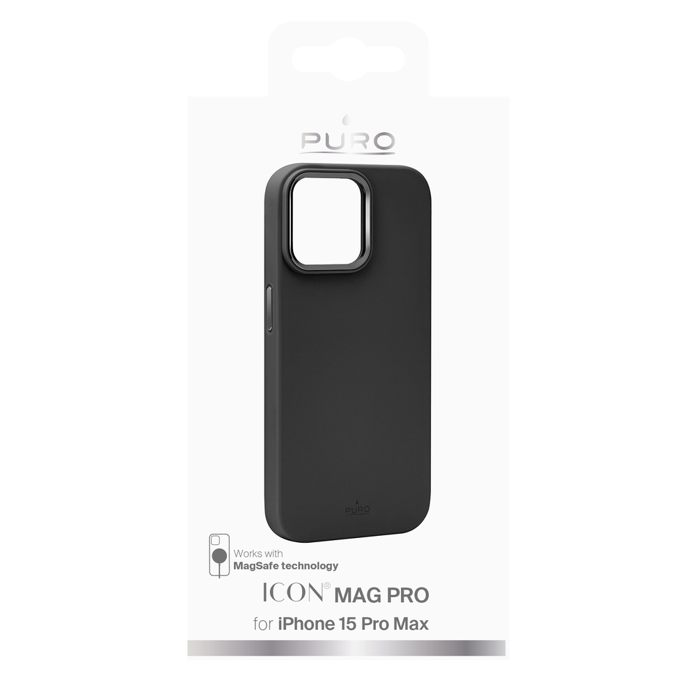 Puro iPhone 15 Pro Max Case Icon Mag Pro MagSafe, Black