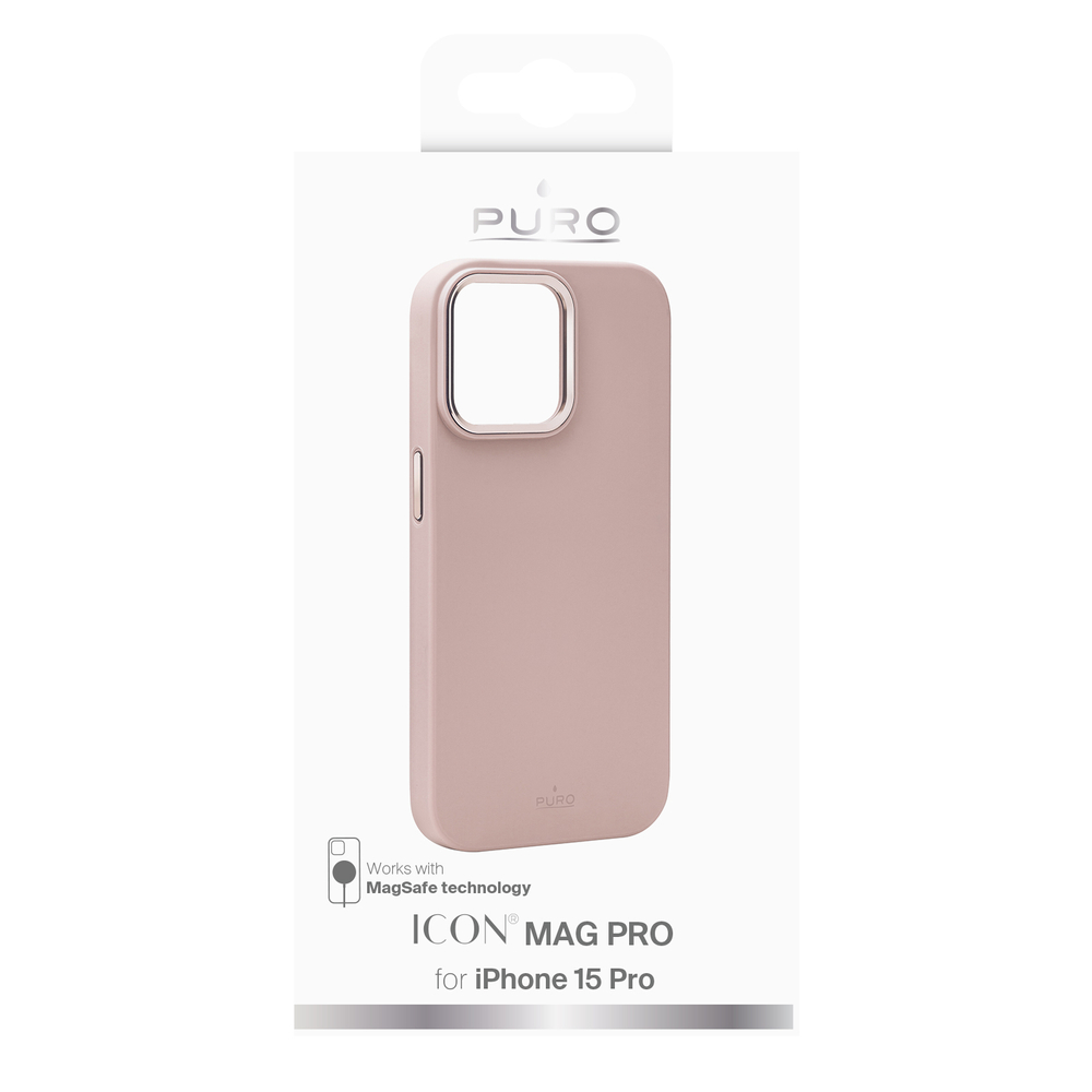 Puro iPhone 15 Pro Case Icon Mag Pro MagSafe, Pink