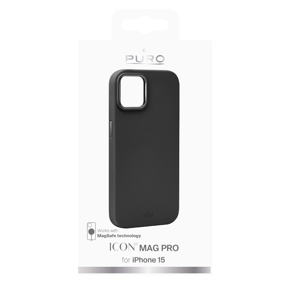 Чехол Puro для iPhone 15 Icon Mag Pro MagSafe, черный