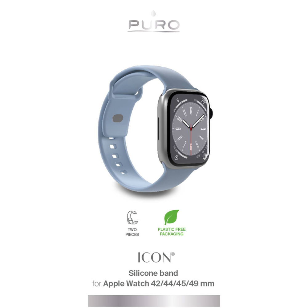 Puro Icon Silicone Strap for Apple Watch 38 / 40 / 41 mm, Light Blue