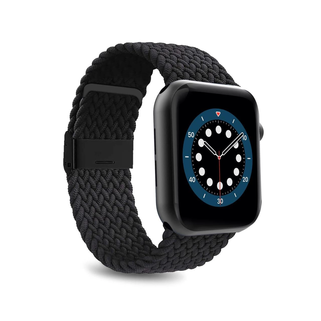 Puro ´ LOOP´ Elasticized Nylon watch band with clip closure for AppleWatch38-40-41mm one size black