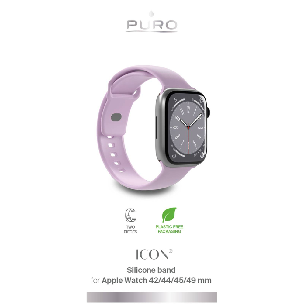 Силиконовый ремешок Puro Icon для Apple Watch 42 / 44 / 45 / 49 mm, лавандовый