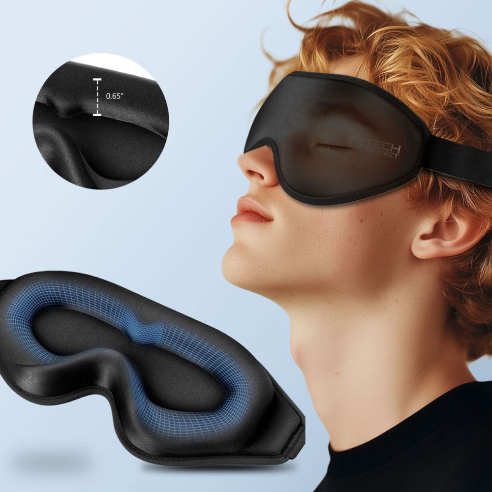 МАСКА ДЛЯ СНА TECH-PROTECT EYESHADE МАТОВАЯ ЧЕРНАЯ