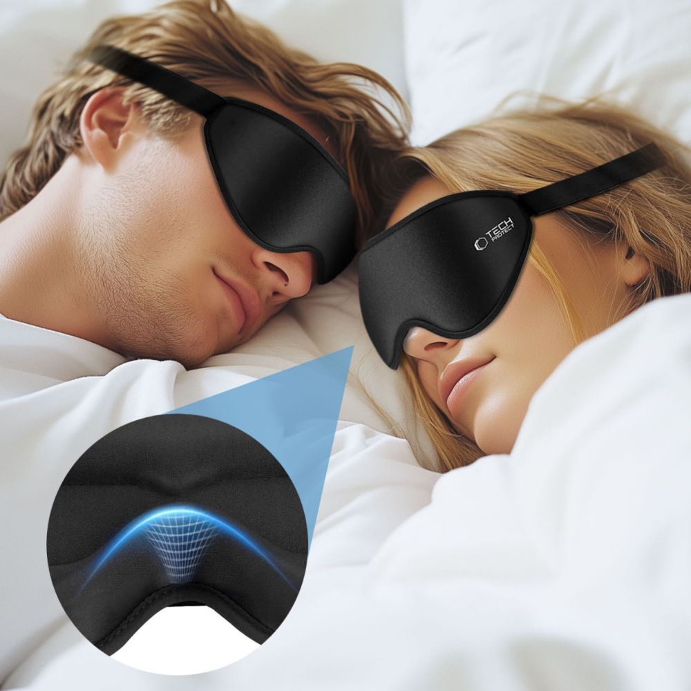 МАСКА ДЛЯ СНА TECH-PROTECT EYESHADE МАТОВАЯ ЧЕРНАЯ