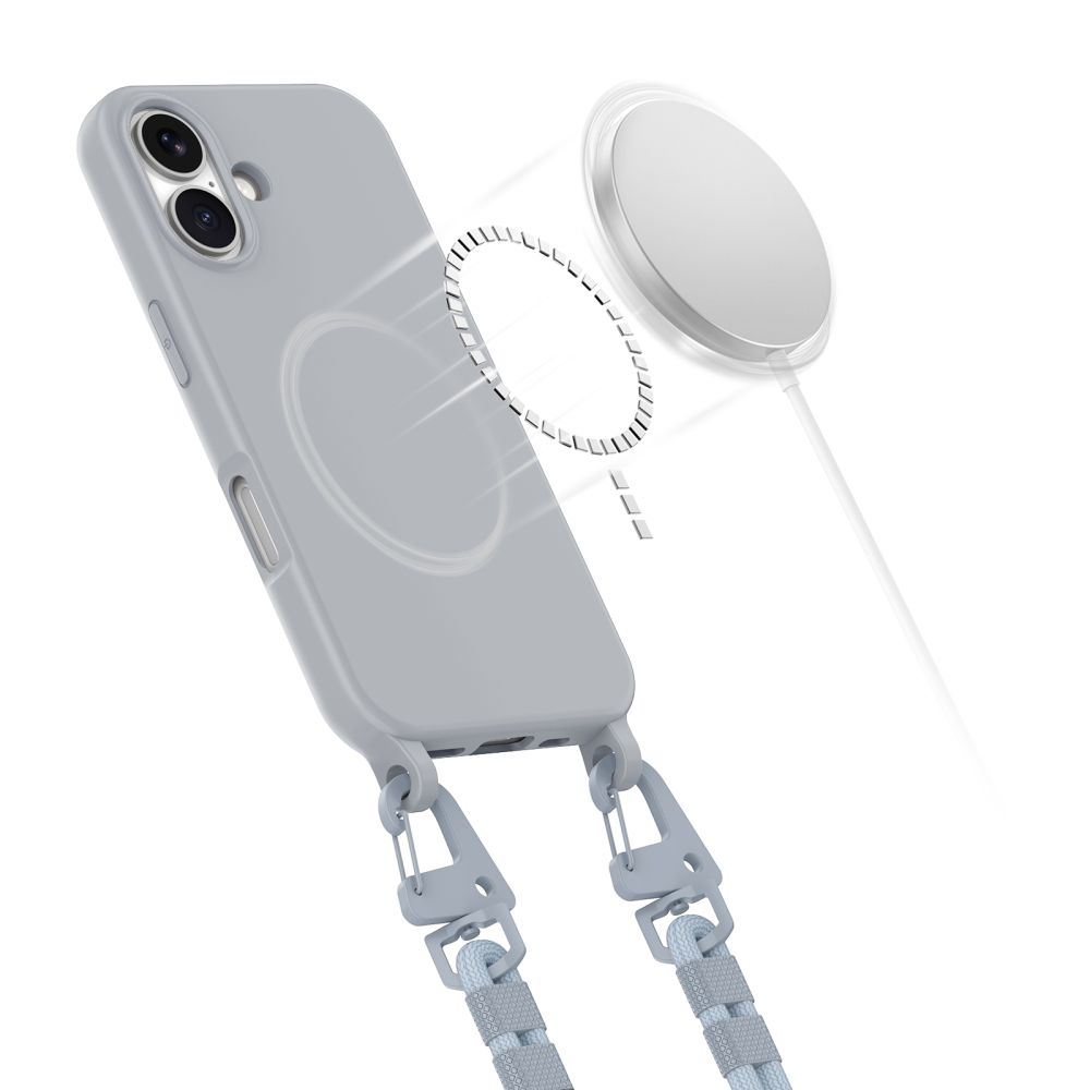 Tech-Protect iPhone 16 Case MagNecklace MagSafe, Gray