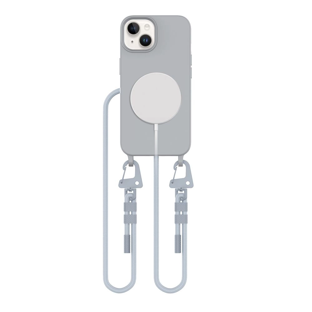 Apple iPhone 14 6.1'' Tech-Protect MagNecklace MagSafe Case Cover with Lanyard, Grey