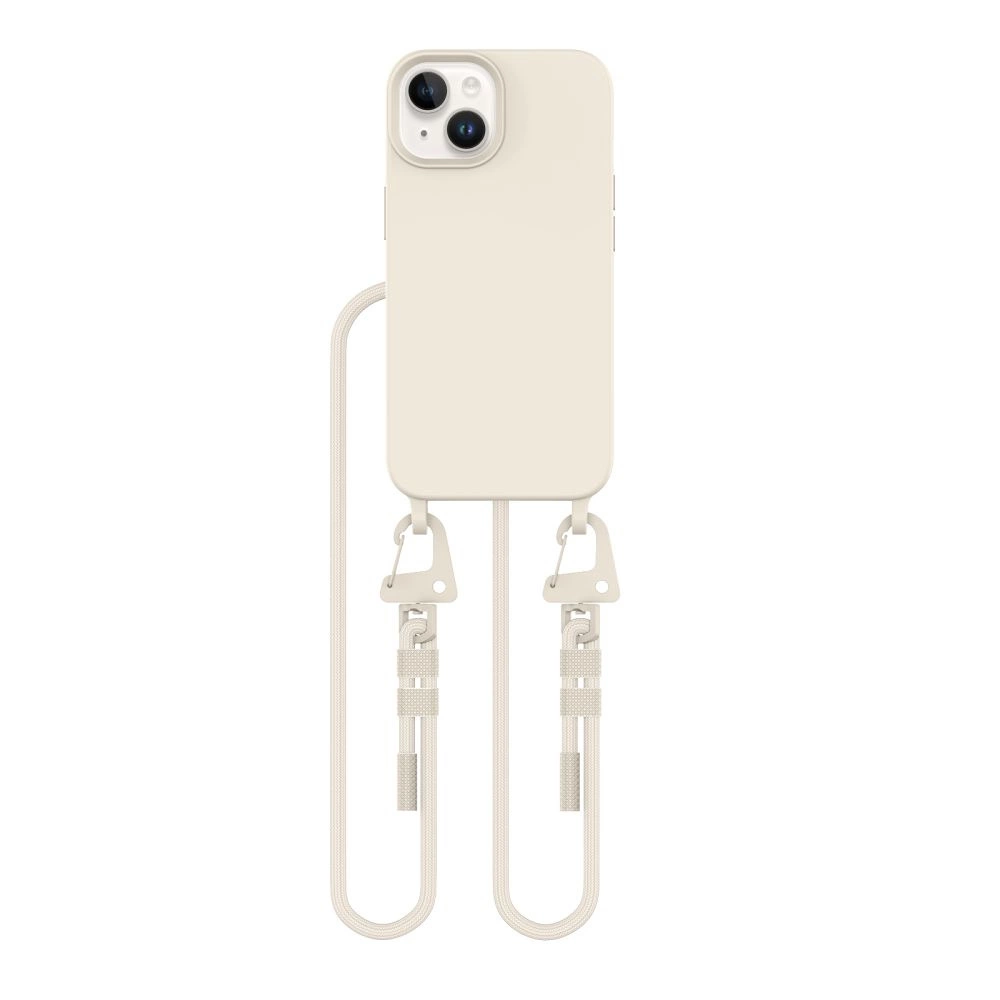 Apple iPhone 15 6.1'' Tech-Protect MagNecklace MagSafe Case Cover with Lanyard, Latte