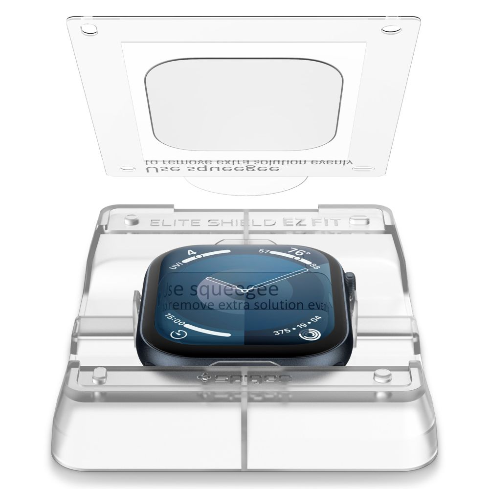 Гибридное защитное стекло Spigen Elite Shield EZ FIT для Apple Watch 10 (42mm), 2 шт.