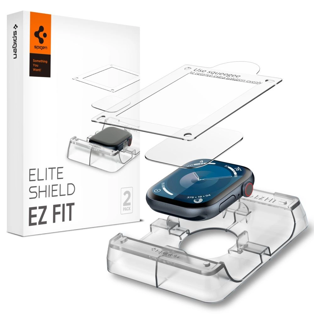 SPIGEN ELITE SHIELD "EZ FIT" HYBRID GLASS 2-PACK APPLE WATCH 10 (46 MM) CLEAR