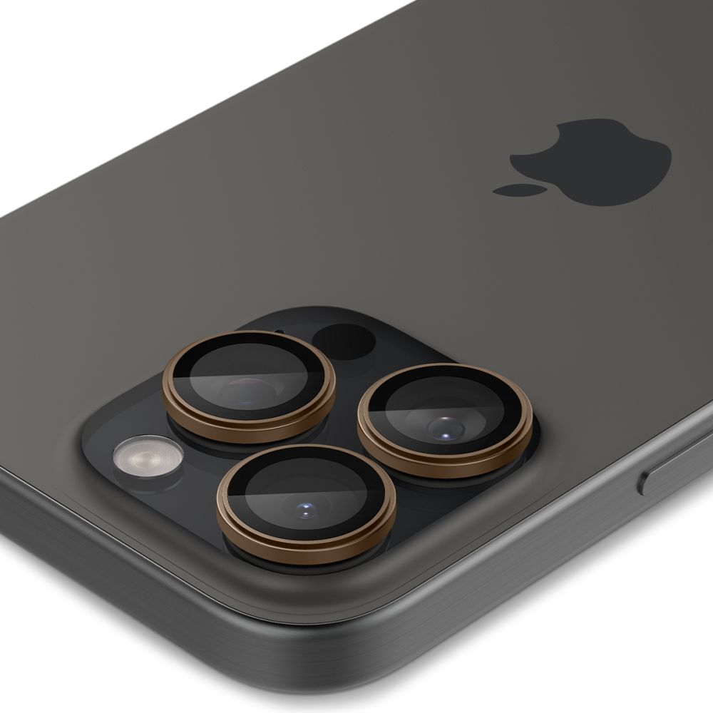 Spigen Optik Pro GLAS.TR EZ FIT Camera Protector for iPhone 16 Pro / Pro Max (2-Pack), Brown