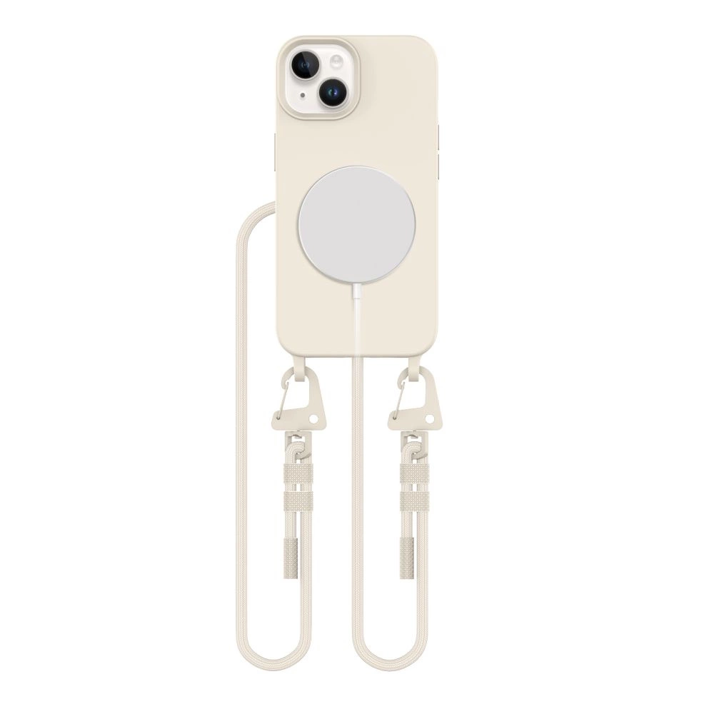Apple iPhone 14 6.1'' Tech-Protect MagNecklace MagSafe Case Cover with Lanyard, Latte