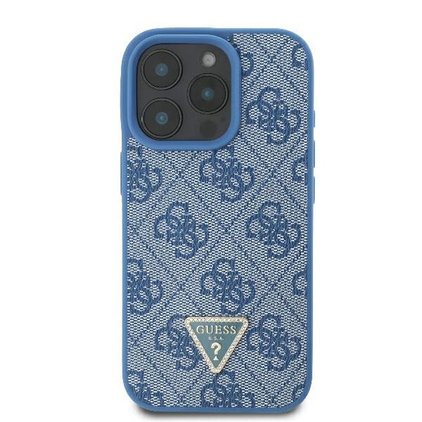 Guess GUHCP16XP4TDPB iPhone 16 Pro Max 6.9" blue/blue hardcase Leather 4G Triangle Strass MagSafe