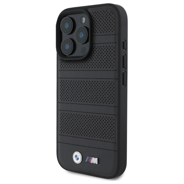 BMW iPhone 16 Pro Max Case M Perforated And Stitched Line MagSafe, Black