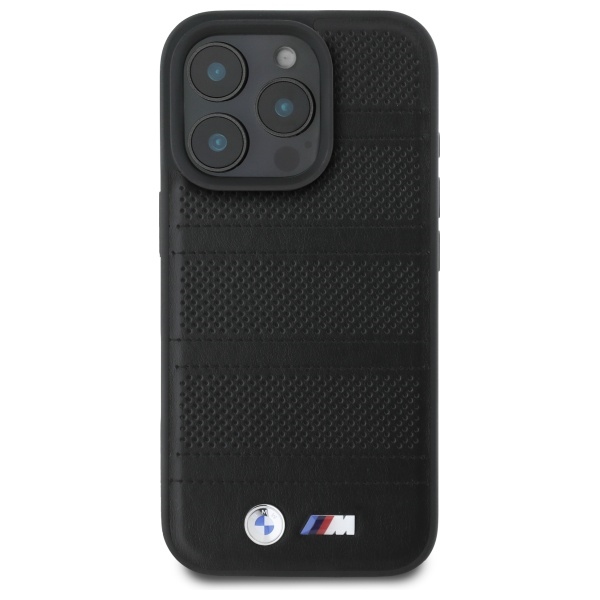 BMW iPhone 16 Pro Max Case M Perforated And Stitched Line MagSafe, Black