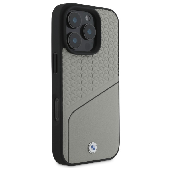 BMW BMHMP16X23RDCLG iPhone 16 Pro Max 6.9" gray/gray hardcase Sign Leather Textured and Line MagSafe