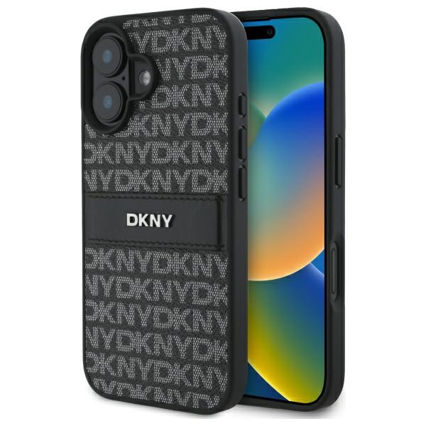 DKNY DKHCP16SPRTHSLK iPhone 16 6.1" black/black hardcase Texture Pattern Tonal Stripe