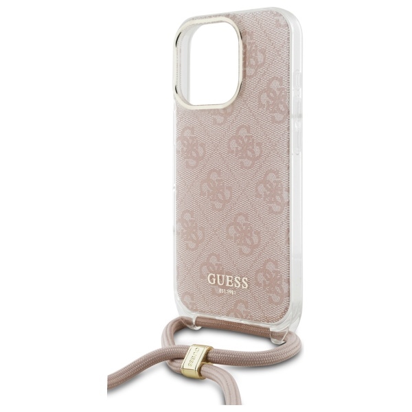Guess GUHCP16XHC4SEP iPhone 16 Pro Max 6.9" pink/pink hardcase Crossbody Cord 4G Print