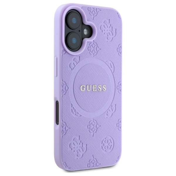 Guess iPhone 16 Plus Case Saffiano Peony Classic Logo MagSafe, Purple