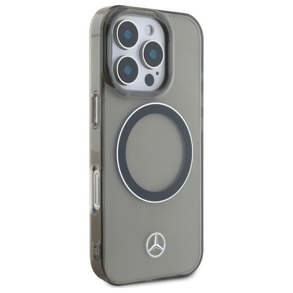Mercedes iPhone 16 Pro vāciņš Silver Ring MagSafe, melns
