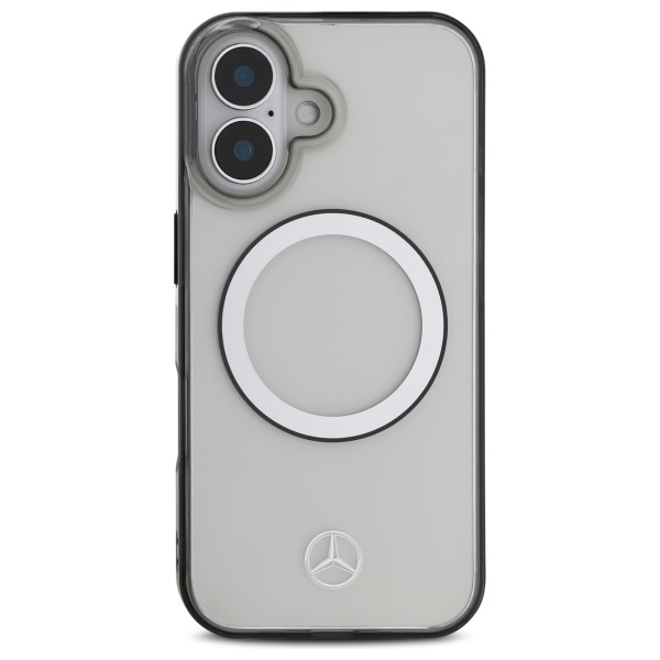 Чехол Mercedes для iPhone 16 Printed Logo MagSafe, прозрачный