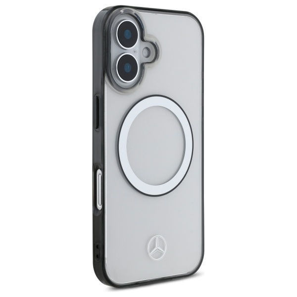 Чехол Mercedes для iPhone 16 Printed Logo MagSafe, прозрачный