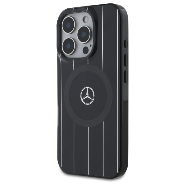 Mercedes MEHMP16X23HRSK iPhone 16 Pro Max 6.9" black/black hardcase MB Double Layer Crossed Lines MagSafe