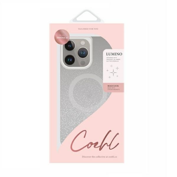 Uniq case Coehl Lumino iPhone 16 6.1" Magnetic Charging silver/sparkling silver