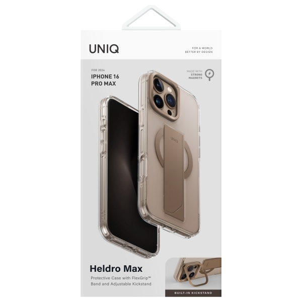 Uniq Heldro Max case iPhone 16 Pro Max 6.9" Magclick Charging gold/taupe gold