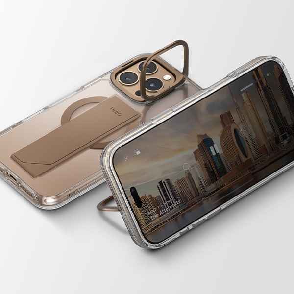 Uniq Heldro Max case iPhone 16 Pro Max 6.9" Magclick Charging gold/taupe gold