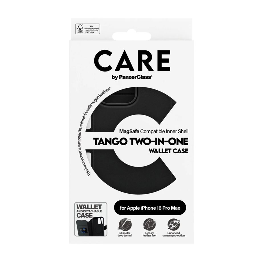 CARE by PanzerGlass Feature Case Wallet MagSafe for iPhone 16 Pro Max, Black