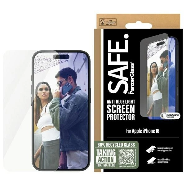 SAFE by PanzerGlass iPhone 16 / 15 6.1" Screen Protection Anti-blue Light SAFE95879