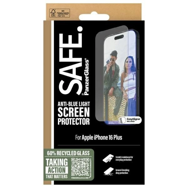 SAFE by PanzerGlass iPhone 16 Plus / 15 Plus 6.7" Screen Protection Anti-blue Light SAFE95881