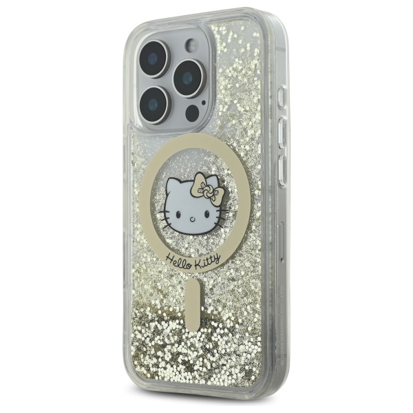 Hello Kitty iPhone 16 Pro Max Case Liquid Glitter Fever MagSafe, Gold