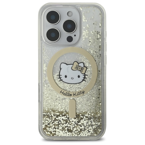 Hello Kitty iPhone 16 Pro Max Case Liquid Glitter Fever MagSafe, Gold