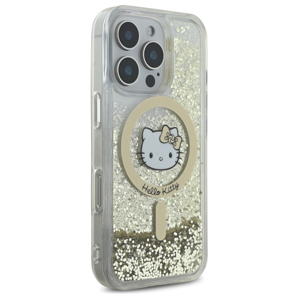 Hello Kitty iPhone 16 Pro Max Case Liquid Glitter Fever MagSafe, Gold