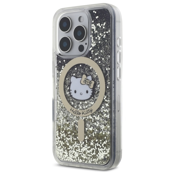 Hello Kitty iPhone 16 Pro Max Case Liquid Glitter Fever MagSafe, Gold
