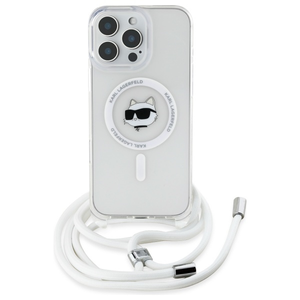 Karl Lagerfeld iPhone 16 Pro Max Case IML Choupette Head & Cord MagSafe, Clear