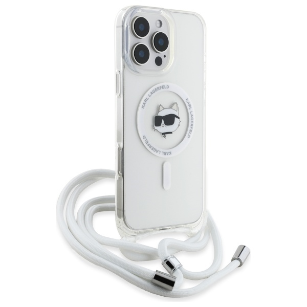 Karl Lagerfeld iPhone 16 Pro Max Case IML Choupette Head & Cord MagSafe, Clear