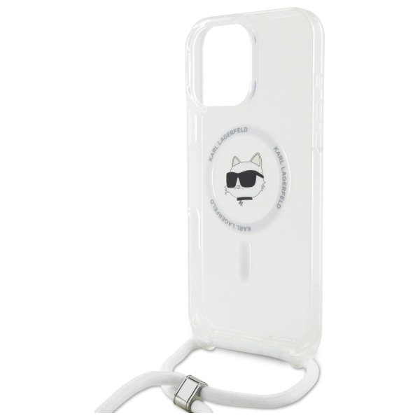 Karl Lagerfeld iPhone 16 Pro Max Case IML Choupette Head & Cord MagSafe, Clear