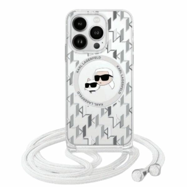 Apple iPhone 16 Pro Max 6.7'' Karl Lagerfeld IML Crossbody Monogram Karl & Choupette Head MagSafe Cover Case,...