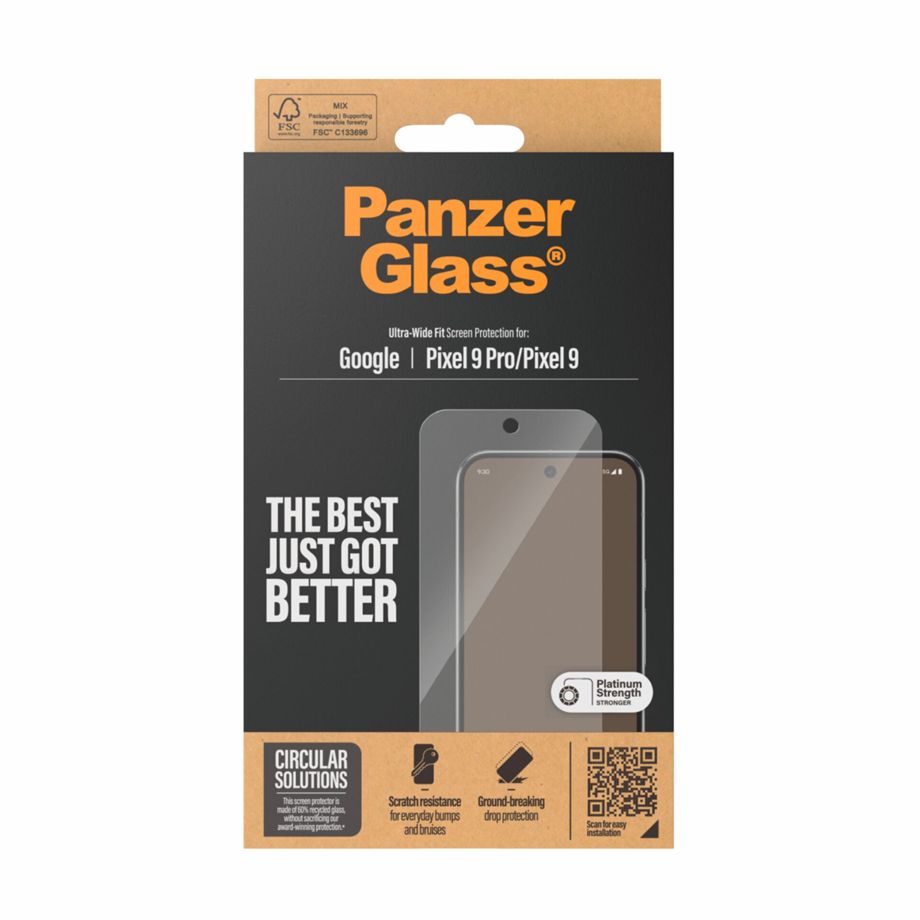 PanzerGlass Google Pixel 9 / 9 Pro ekrāna aizsargstikls Ultra-Wide Fit