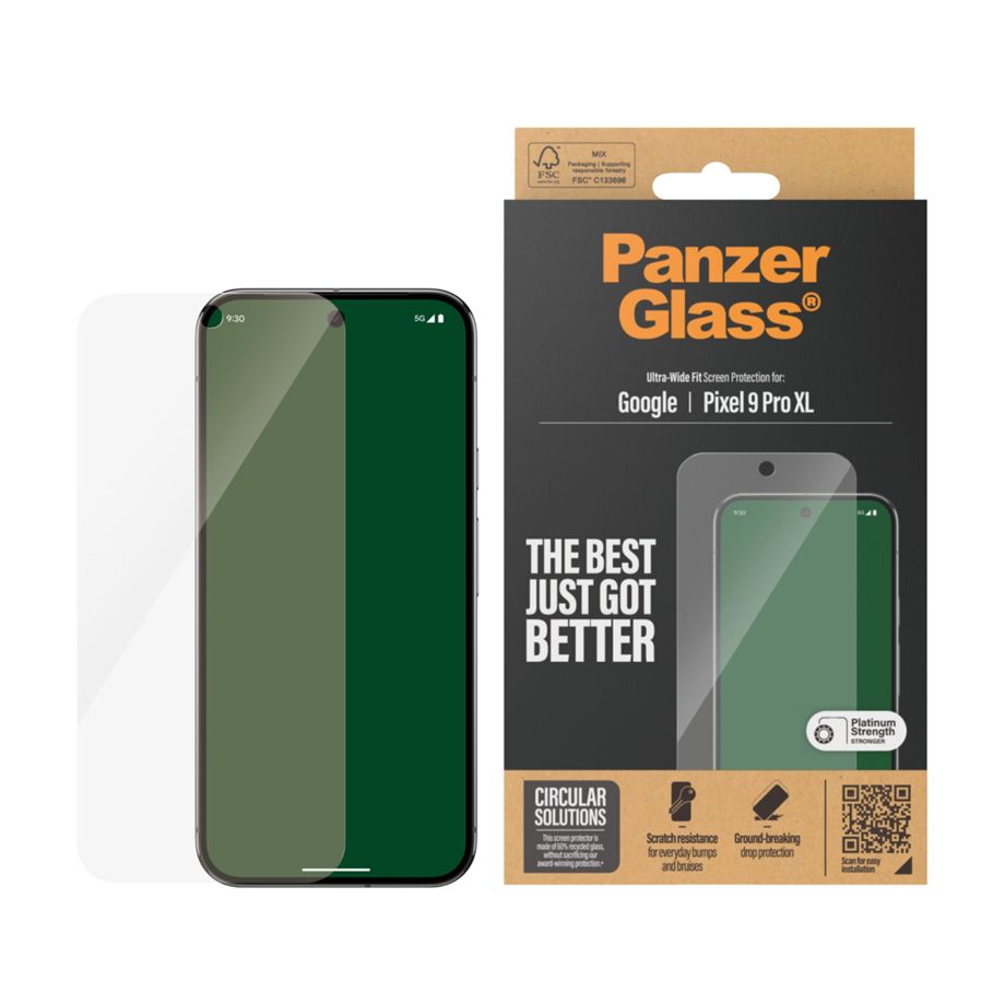 PanzerGlass Google Pixel 9 Pro XL Screen Protector Ultra-Wide Fit, Clear
