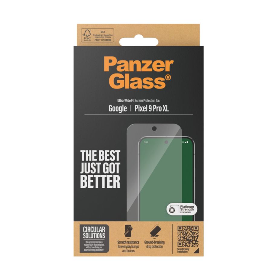 PanzerGlass Google Pixel 9 Pro XL Screen Protector Ultra-Wide Fit, Clear