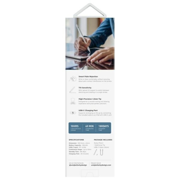 Uniq Pixo Lite 2.0 Magnetic Stylus for iPad White/Dove White
