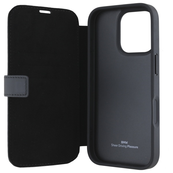 BMW BMBKP16X23RMRLK iPhone 16 Pro Max 6.9" черный/черный чехол-книжка Signature Leather...