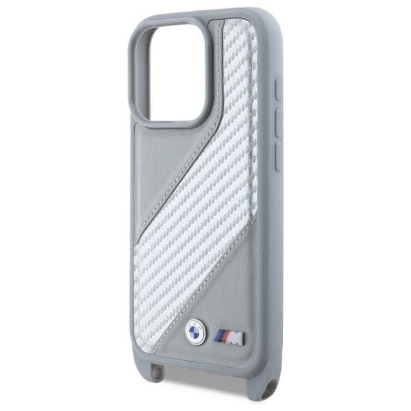 BMW iPhone 16 Pro Case M Edition Carbon Stripe & Strap, Gray