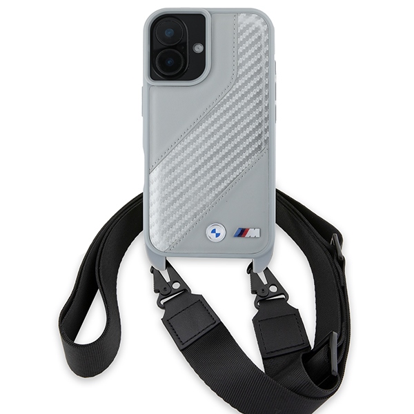 BMW iPhone 16 Case M Edition Carbon Stripe & Strap - Gray