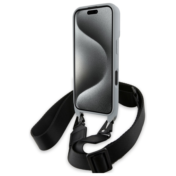 BMW iPhone 16 Case M Edition Carbon Stripe & Strap - Gray